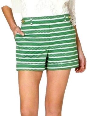 NWOT Anthropologie Meadow Rue Madison Green Sailor Striped Shorts